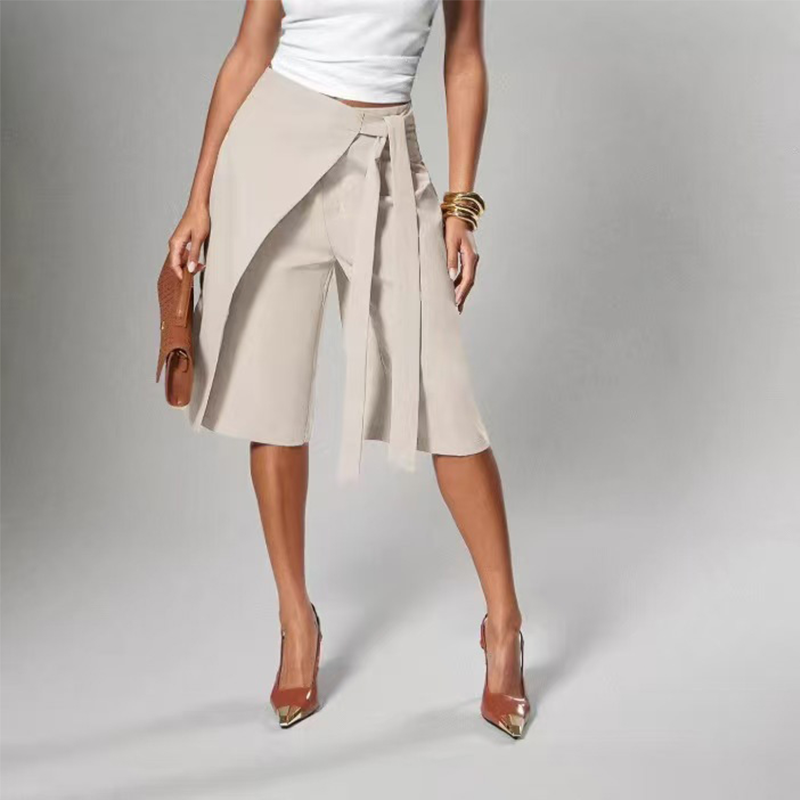 😍 2026 HOT SALE – 50% OFF! 💖 Women's Chic Tie-Front Wide-Leg Culottes – eleganter Look, luftiger Schnitt & vielseitig – perfekt für Büro, Alltag & besondere Anlässe