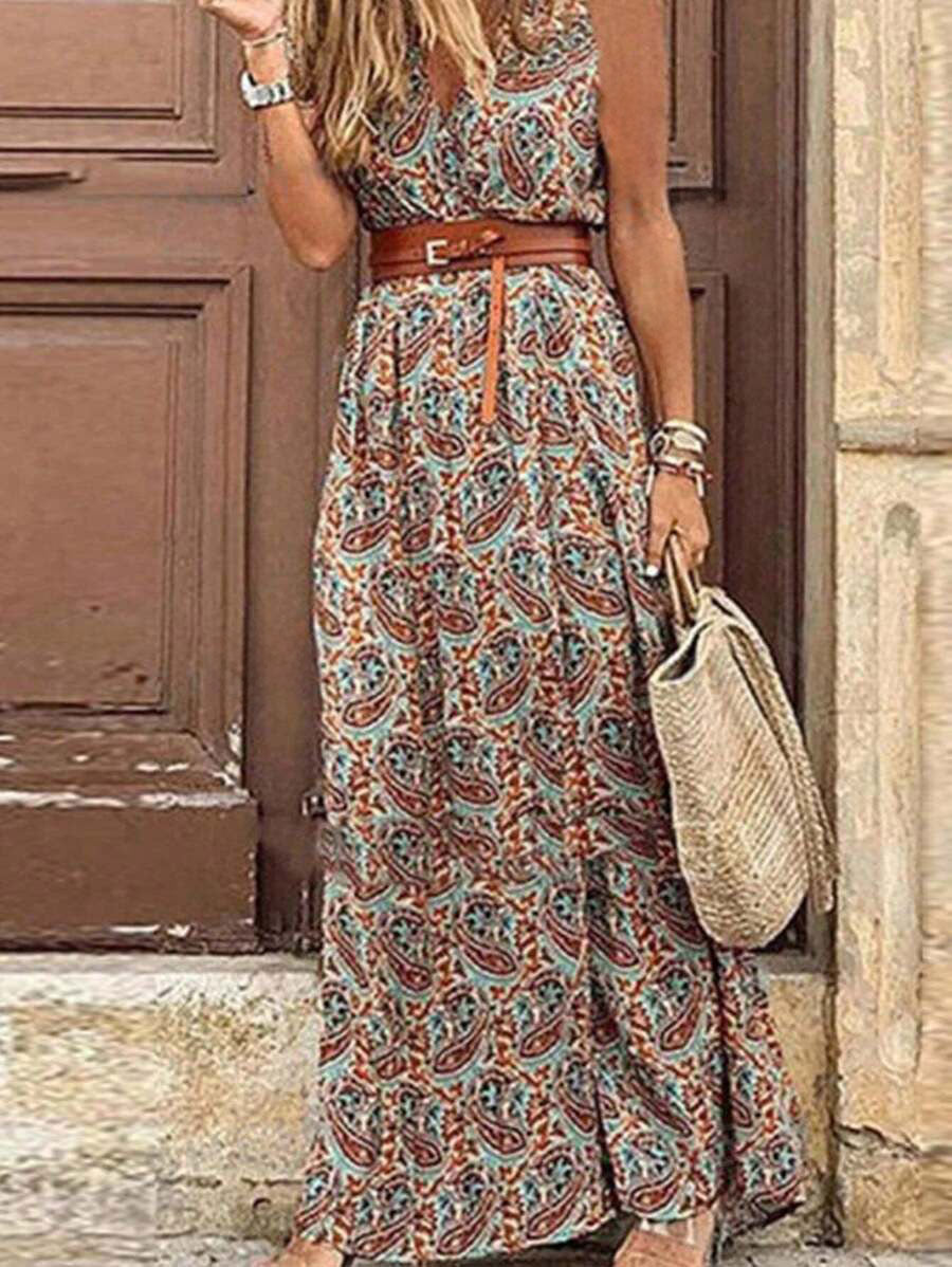 🔥 Nur noch heute: Halbpreis auf ärmelloses Urlaubskleid mit Paisley-Druck, lässig & stylisch