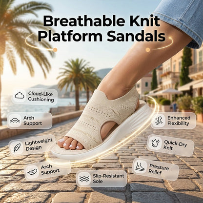 👟 Atmungsaktive Plateausandalen aus Strickstoff für Damen – bequem & modisch