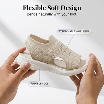 👟 Atmungsaktive Plateausandalen aus Strickstoff für Damen – bequem & modisch