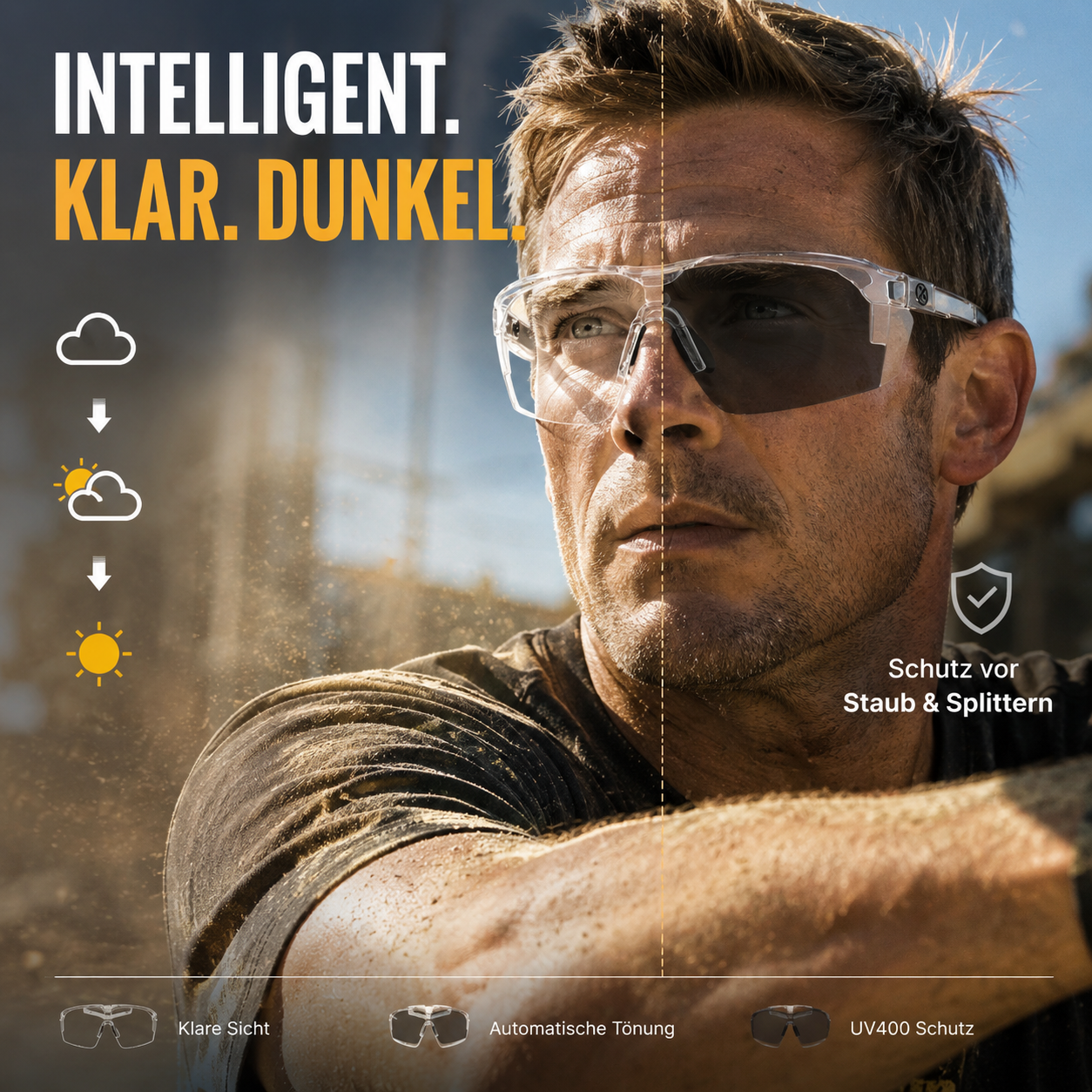 🕶️ 50% RABATT! 🏍️ Motorrad-Schutzbrille für Tag & Nacht – UV400, polarisierend & gelbe Nachtlinse – Perfekter Sitz & klare Sicht unter jedem Helm