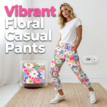 🌸 Sommerliche Blumenmuster-Hose mit elastischem Bund – lässig, stylisch & vielseitig kombinierbar