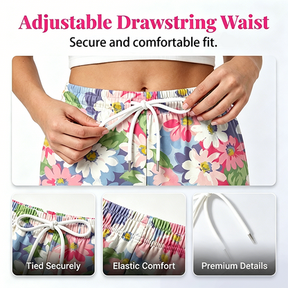 🌸 Sommerliche Blumenmuster-Hose mit elastischem Bund – lässig, stylisch & vielseitig kombinierbar