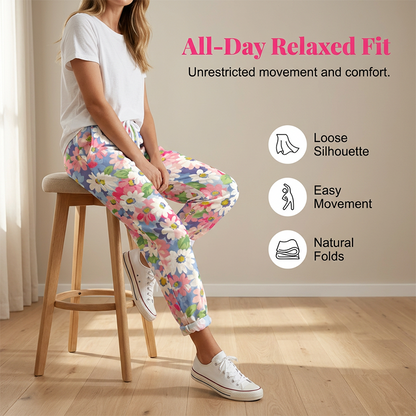 🌸 Sommerliche Blumenmuster-Hose mit elastischem Bund – lässig, stylisch & vielseitig kombinierbar