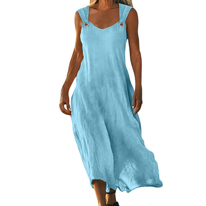 👗 Damen ärmelloses V-Ausschnitt Maxikleid mit Ringträgern – eleganter Look, luftiges Design & vielseitig kombinierbar