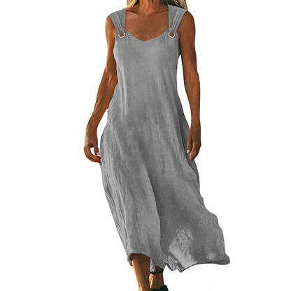 👗 Damen ärmelloses V-Ausschnitt Maxikleid mit Ringträgern – eleganter Look, luftiges Design & vielseitig kombinierbar