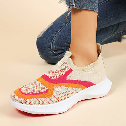 👟 Damen atmungsaktive gestrickte Slip-On-Sneakers – bequem wie Socken, flexibel für ganztägigen Tragekomfor
