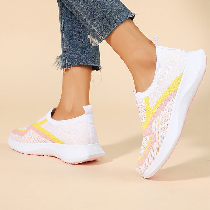 👟 Damen atmungsaktive gestrickte Slip-On-Sneakers – bequem wie Socken, flexibel für ganztägigen Tragekomfor