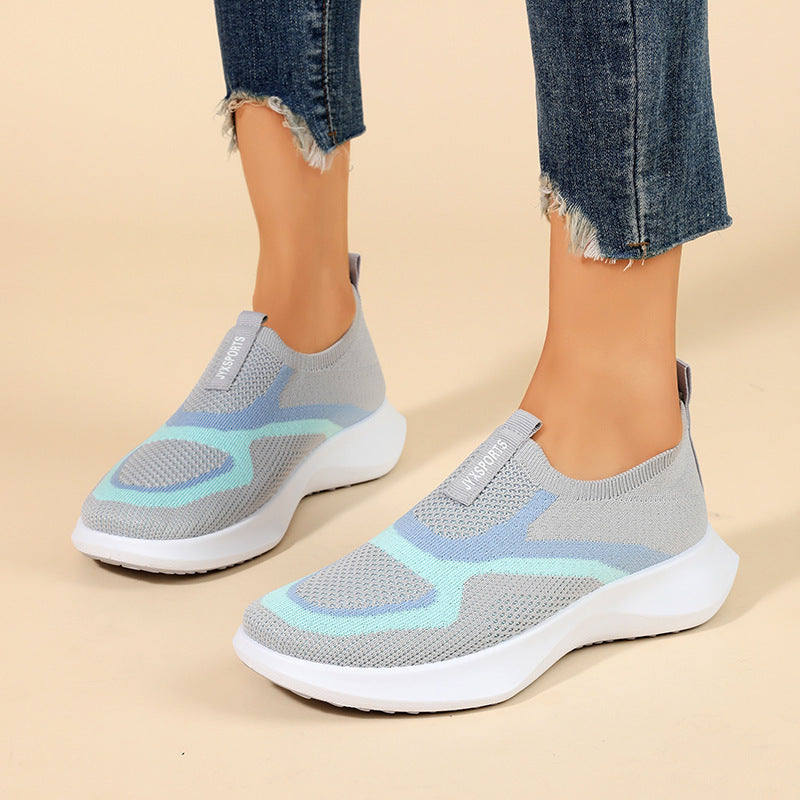 👟 Damen atmungsaktive gestrickte Slip-On-Sneakers – bequem wie Socken, flexibel für ganztägigen Tragekomfor