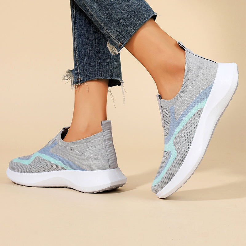 👟 Damen atmungsaktive gestrickte Slip-On-Sneakers – bequem wie Socken, flexibel für ganztägigen Tragekomfor