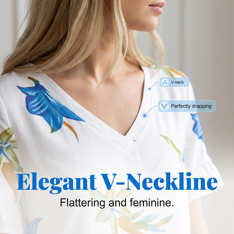 👗 Damen Stylish Printed Ruffle Dress mit Taschen – verspielt, bequem & praktisch – perfekt für Alltag & besondere Anlässe