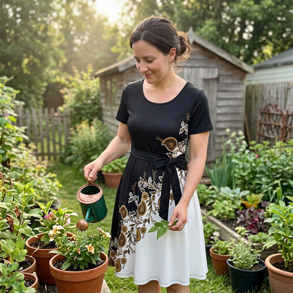 🔥 A-Linien-Kleid für Damen mit Blumenmuster – figurschmeichelnd, romantisch & vielseitig – perfekt für jeden Anlass