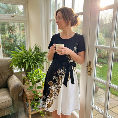 🔥 A-Linien-Kleid für Damen mit Blumenmuster – figurschmeichelnd, romantisch & vielseitig – perfekt für jeden Anlass