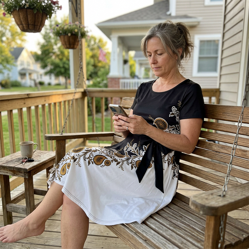 🔥 A-Linien-Kleid für Damen mit Blumenmuster – figurschmeichelnd, romantisch & vielseitig – perfekt für jeden Anlass