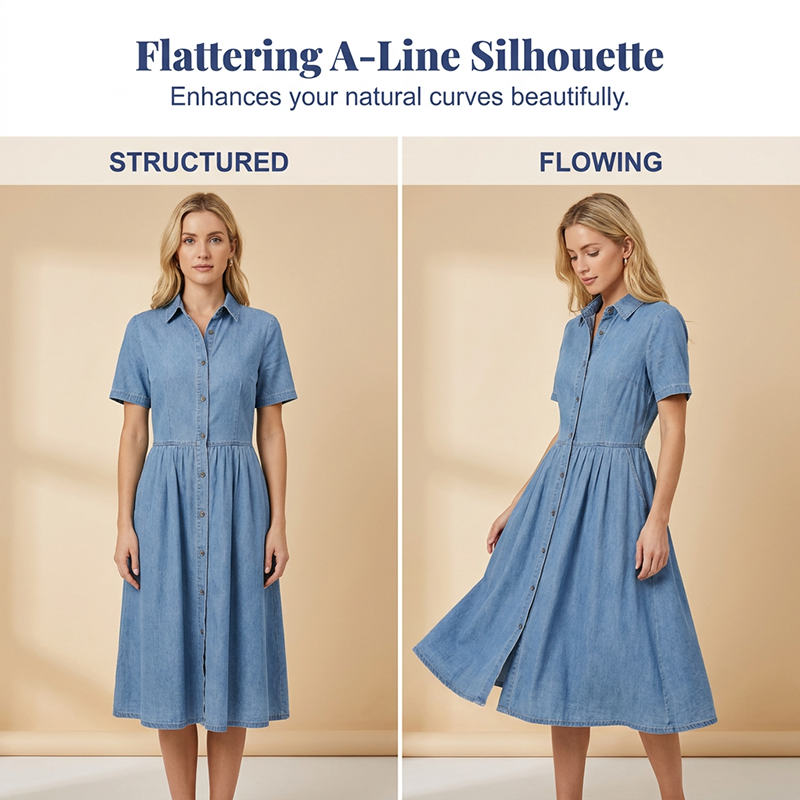 Elegantes und lässiges Jeanskleid für Damen