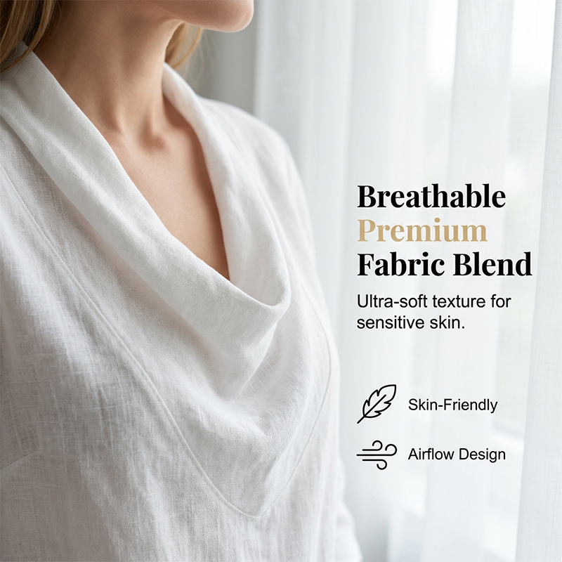 👚 Damen Drapierungskragen 3/4-Arm Faltenbluse – eleganter Look, figurschmeichelnd & perfekt für Büro, Alltag & besondere Anlässe