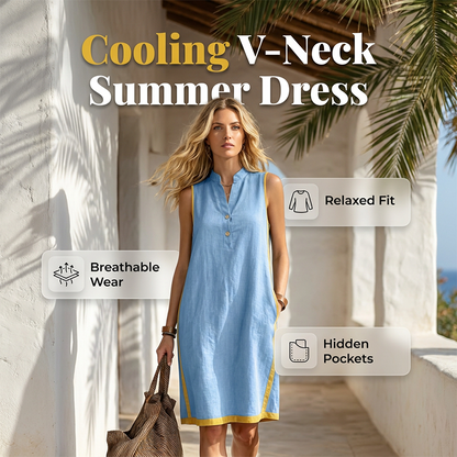 ✨ Tunika-Kleid mit V-Ausschnitt & lockerer Passform – figurschmeichelnd, knitterarm & einfach anzuziehen