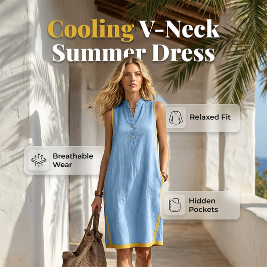 ✨ Tunika-Kleid mit V-Ausschnitt & lockerer Passform – figurschmeichelnd, knitterarm & einfach anzuziehen