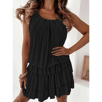 ✨ Sommerkleid mit Rüschenstufen & U-Ausschnitt – figurschmeichelnd, knitterarm & leicht zu kombinieren