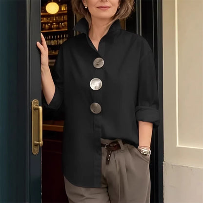 ✨ Hemdkleid im Oversize-Schnitt mit Stehkragen – figurschmeichelnd, knitterarm & leicht zu kombinieren – zu Jeans, Leggings & Röcken