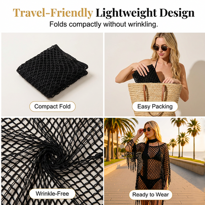 🏆💐 50% Rabatt! Letzter Tag! Sommer-Strick-Poncho mit Fransen – Leicht, Luftdurchlässig & Vielseitig für Strand & Freizeit