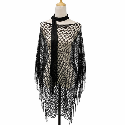 🏆💐 50% Rabatt! Letzter Tag! Sommer-Strick-Poncho mit Fransen – Leicht, Luftdurchlässig & Vielseitig für Strand & Freizeit