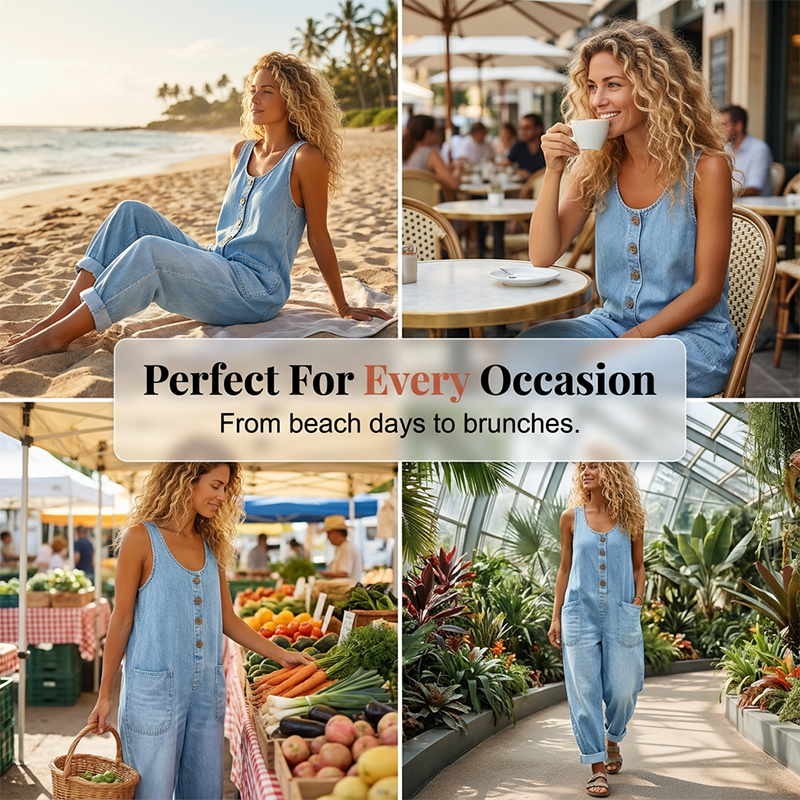 🔥 Die neuen Modelle sind jetzt im Verkauf! Ärmelloser Jumpsuit mit weitem Bein für Damen – luftig, elegant & vielseitig – perfekt für Alltag, Büro & besondere Anlässe