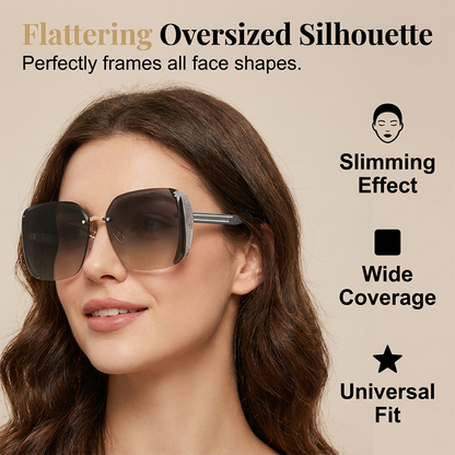 🕶️✨ 50% RABATT! Randlose quadratische Oversize-Sonnenbrille – Leicht, modern & UV400 – Perfekt für Damen & Herren, Strand, Stadt & Festival-Look 🌞