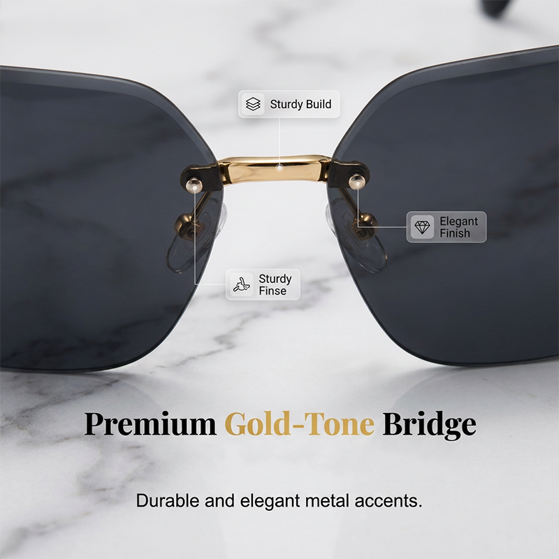 🕶️✨ 50% RABATT! Randlose quadratische Oversize-Sonnenbrille – Leicht, modern & UV400 – Perfekt für Damen & Herren, Strand, Stadt & Festival-Look 🌞