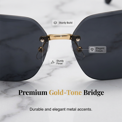 🕶️✨ 50% RABATT! Randlose quadratische Oversize-Sonnenbrille – Leicht, modern & UV400 – Perfekt für Damen & Herren, Strand, Stadt & Festival-Look 🌞