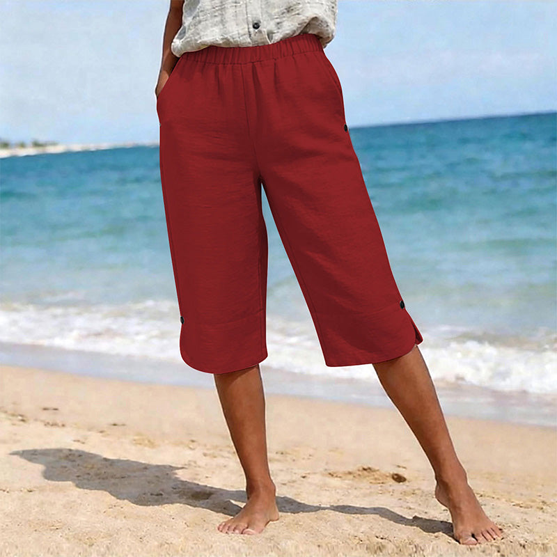 👖 Damen atmungsaktive Freizeit-Caprihosen – luftig, bequem & vielseitig – perfekt für Alltag, Strand & Reisen
