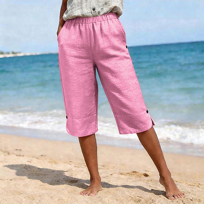 👖 Damen atmungsaktive Freizeit-Caprihosen – luftig, bequem & vielseitig – perfekt für Alltag, Strand & Reisen