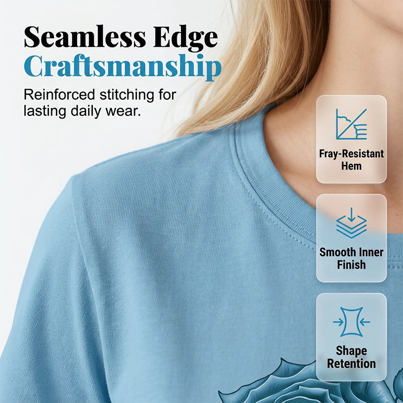 🌹 Elegantes Damen-T-Shirt mit Rosen-Print – feminin, luftig & vielseitig – perfekt für Alltag, Büro & Freizeit