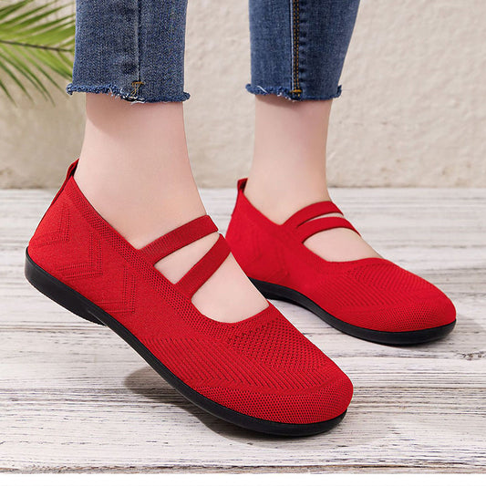 👟 Damen Slip-On Atmungsaktive Flyknit Schuhe – leicht, flexibel & bequem – perfekt für Alltag, Spaziergänge & Reisen