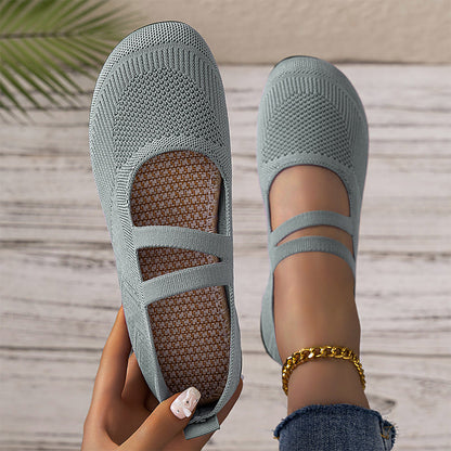 👟 Damen Slip-On Atmungsaktive Flyknit Schuhe – leicht, flexibel & bequem – perfekt für Alltag, Spaziergänge & Reisen