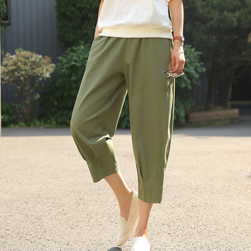 ✨ Cropped-Hose mit lockeren Schnitt & elastischem Bund – figurschmeichelnd, knitterarm & leicht zu kombinieren – zu Sneakern, Sandalen oder Ballerinas