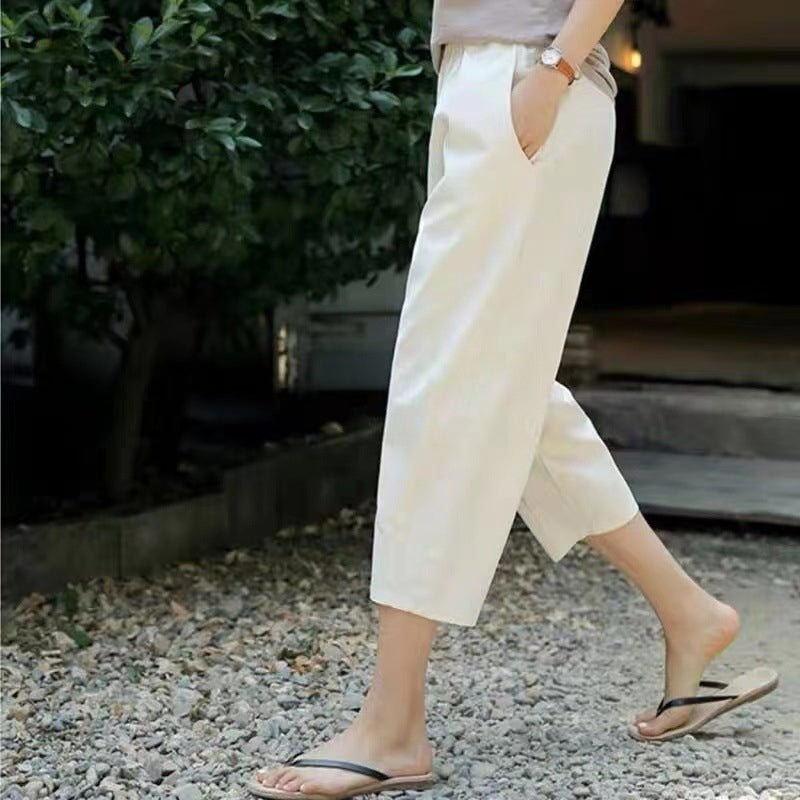 ✨ Cropped-Hose mit lockeren Schnitt & elastischem Bund – figurschmeichelnd, knitterarm & leicht zu kombinieren – zu Sneakern, Sandalen oder Ballerinas