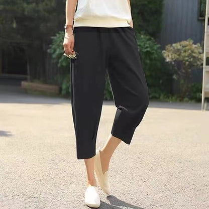 ✨ Cropped-Hose mit lockeren Schnitt & elastischem Bund – figurschmeichelnd, knitterarm & leicht zu kombinieren – zu Sneakern, Sandalen oder Ballerinas