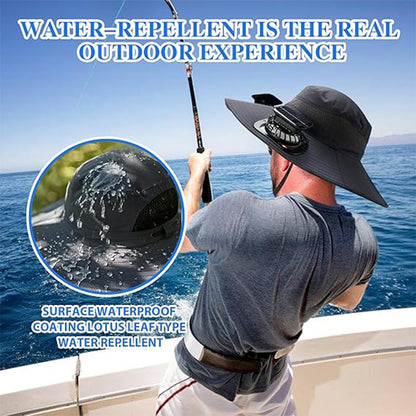 🧢 Sonnenhut mit breiter Krempe, solarbetriebenem Ventilator & abnehmbarem Gesichtsschutz – kühler Kopf, freie Hände – perfekt für Outdoor, Garten & Reisen