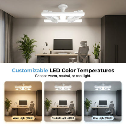 🌬️✨Deckenventilator mit Doppelkopf und LED-Licht – modernes Design mit Fernbedienung für Wohnzimmer & Schlafzimmer
