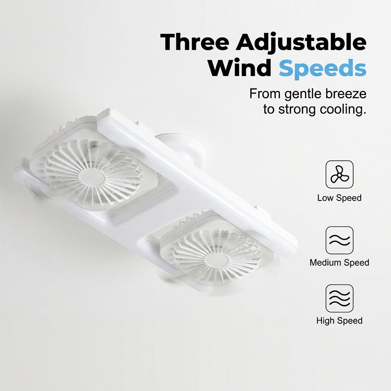 🌬️✨Deckenventilator mit Doppelkopf und LED-Licht – modernes Design mit Fernbedienung für Wohnzimmer & Schlafzimmer