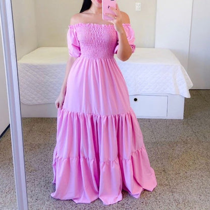 ✨Women's Elegant Smocked Maxi Dress – figurschmeichelnd, luftig & vielseitig – perfekt für Alltag, Strand & besondere Anlässe