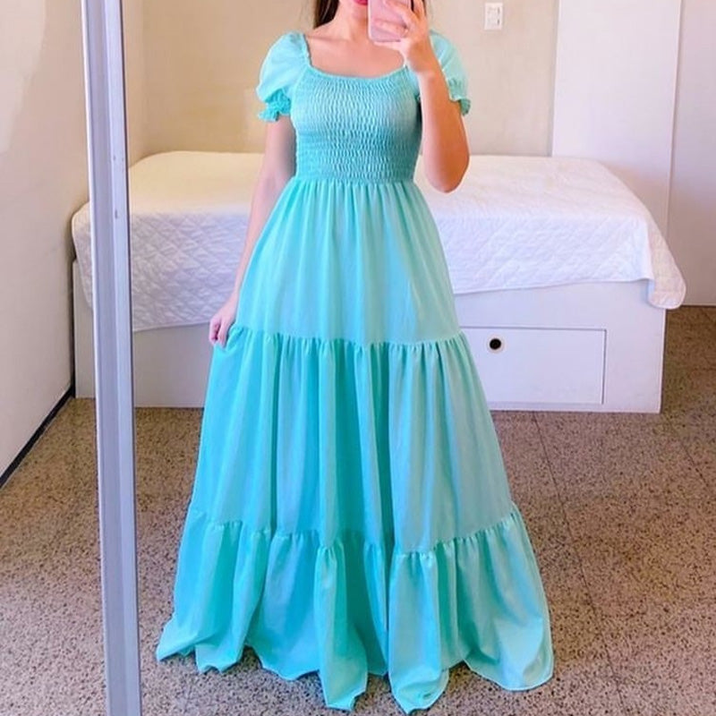 ✨Women's Elegant Smocked Maxi Dress – figurschmeichelnd, luftig & vielseitig – perfekt für Alltag, Strand & besondere Anlässe