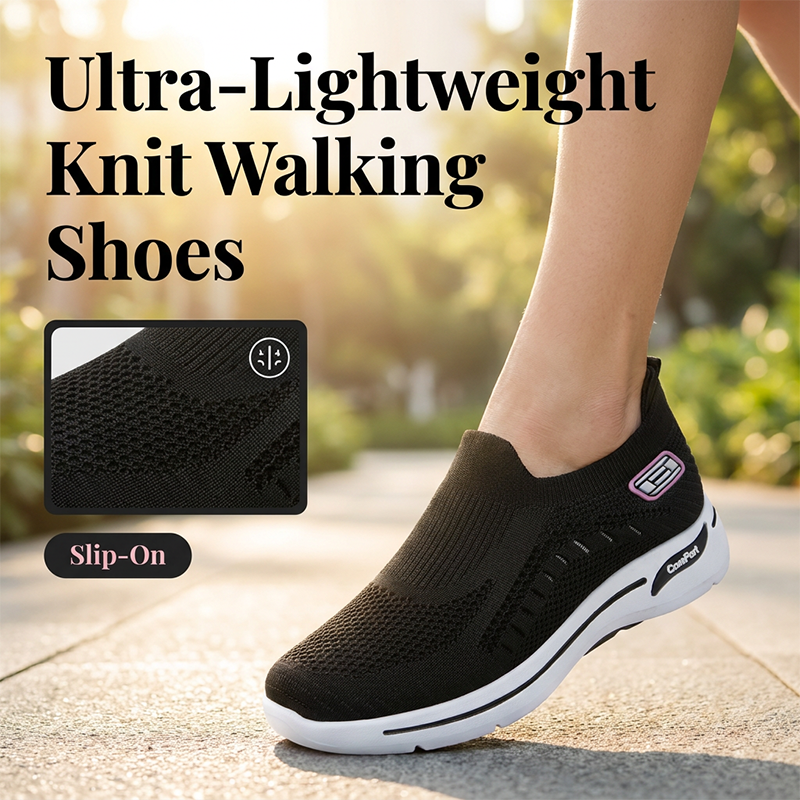 👟 Women's Breathable Knit Walking Shoes – leicht, flexibel & bequem – atmungsaktives Strickmaterial, gepolsterte Sohle & perfekter Halt – ideal für Alltag, Spaziergänge & Reisen