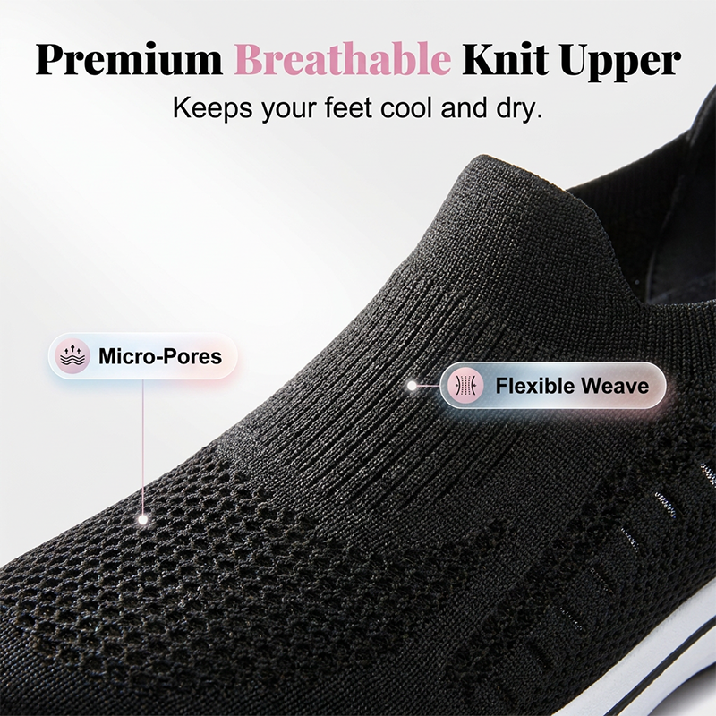 👟 Women's Breathable Knit Walking Shoes – leicht, flexibel & bequem – atmungsaktives Strickmaterial, gepolsterte Sohle & perfekter Halt – ideal für Alltag, Spaziergänge & Reisen