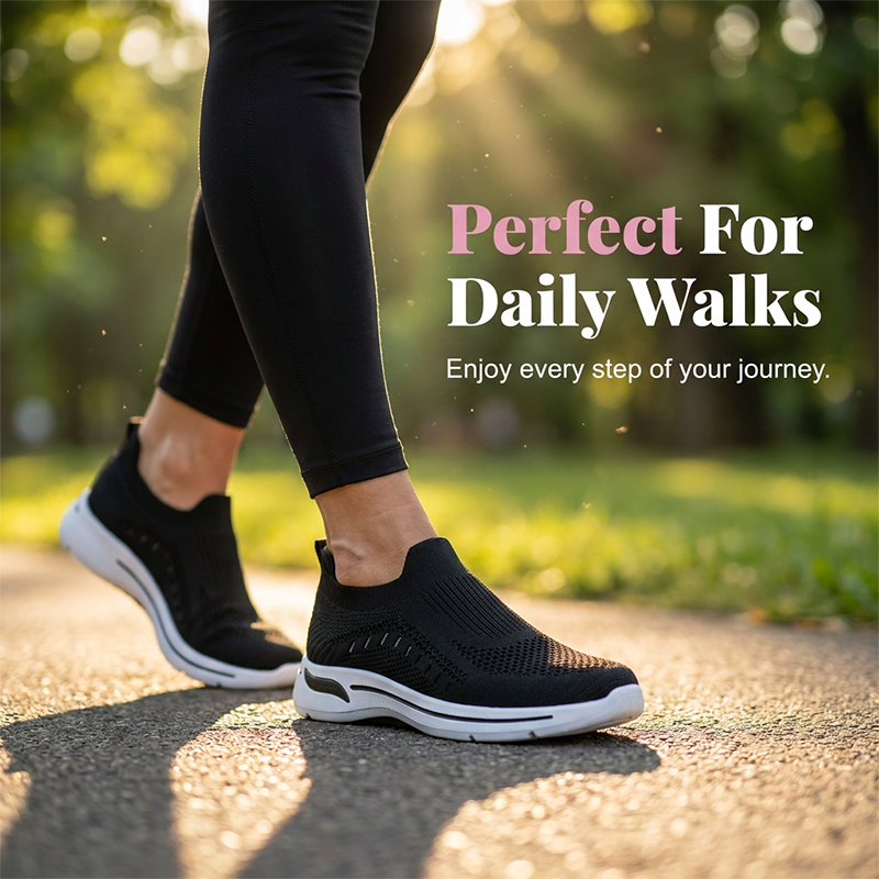 👟 Women's Breathable Knit Walking Shoes – leicht, flexibel & bequem – atmungsaktives Strickmaterial, gepolsterte Sohle & perfekter Halt – ideal für Alltag, Spaziergänge & Reisen