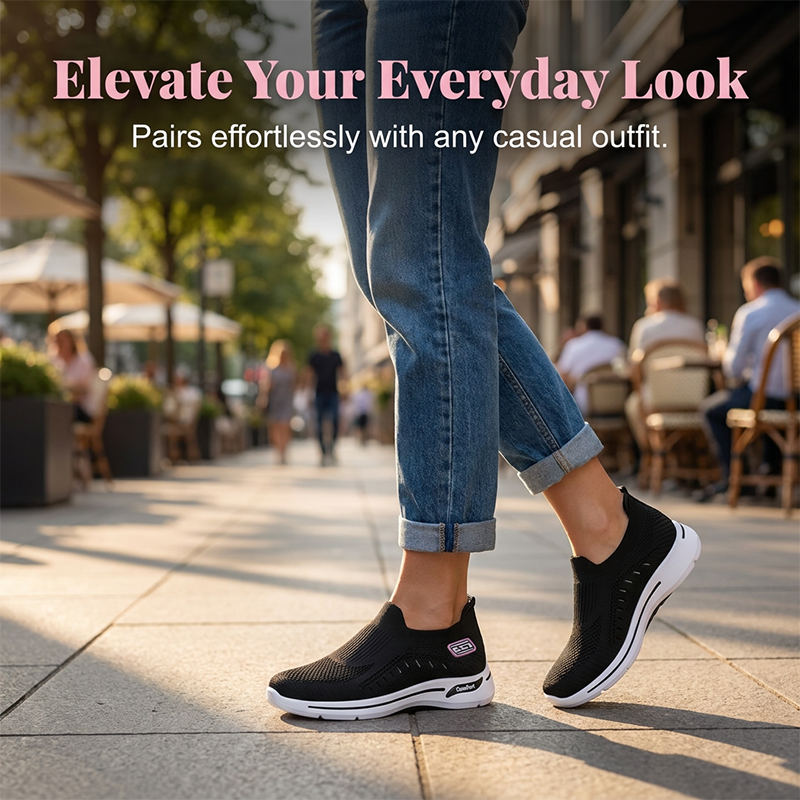 👟 Women's Breathable Knit Walking Shoes – leicht, flexibel & bequem – atmungsaktives Strickmaterial, gepolsterte Sohle & perfekter Halt – ideal für Alltag, Spaziergänge & Reisen