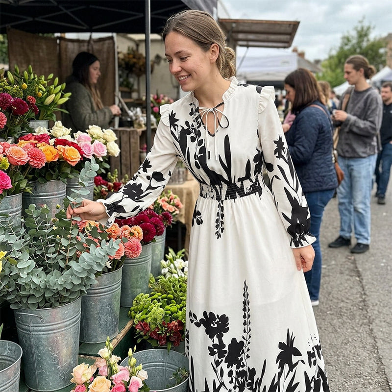 👗 50% RABATT! ⏰ Elegantes Maxikleid mit Blumenmuster für Damen – romantischer Look, luftiger Schnitt & vielseitig – perfekt für Alltag, Strand & besondere Anlässe