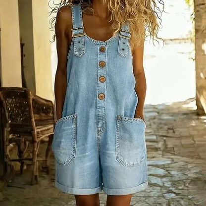 ✨ Denim-Overall mit lockerer Passform – figurschmeichelnd, knitterarm & leicht zu kombinieren – zu T-Shirts, Blusen & Crop-Tops