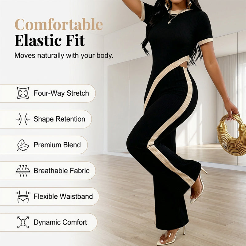 🌺 Damen Set aus Kurzarm-Oberteil & ausgestellter Hose – bequem, luftig & perfekt aufeinander abgestimmt – ideal für Alltag, Strand & Freizeit